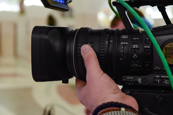 Professional video production crew